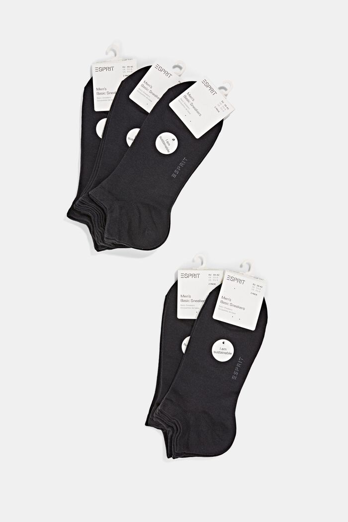 Nízké ponožky ze směsi s bio bavlnou, 10 párů v balení, BLACK, detail image number 0