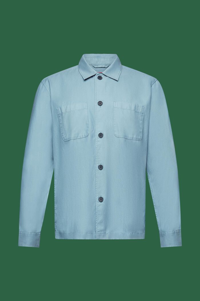 Keprová košile s propínacím límcem, TEAL BLUE, detail image number 7