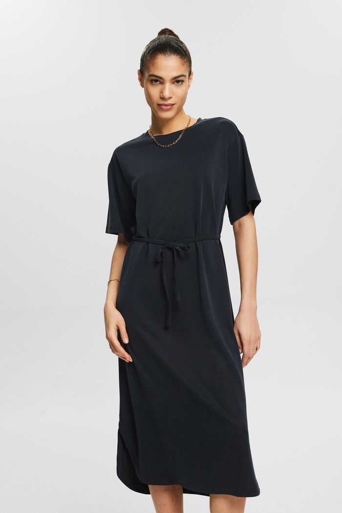 Tričkové midi šaty, BLACK, detail image number 0