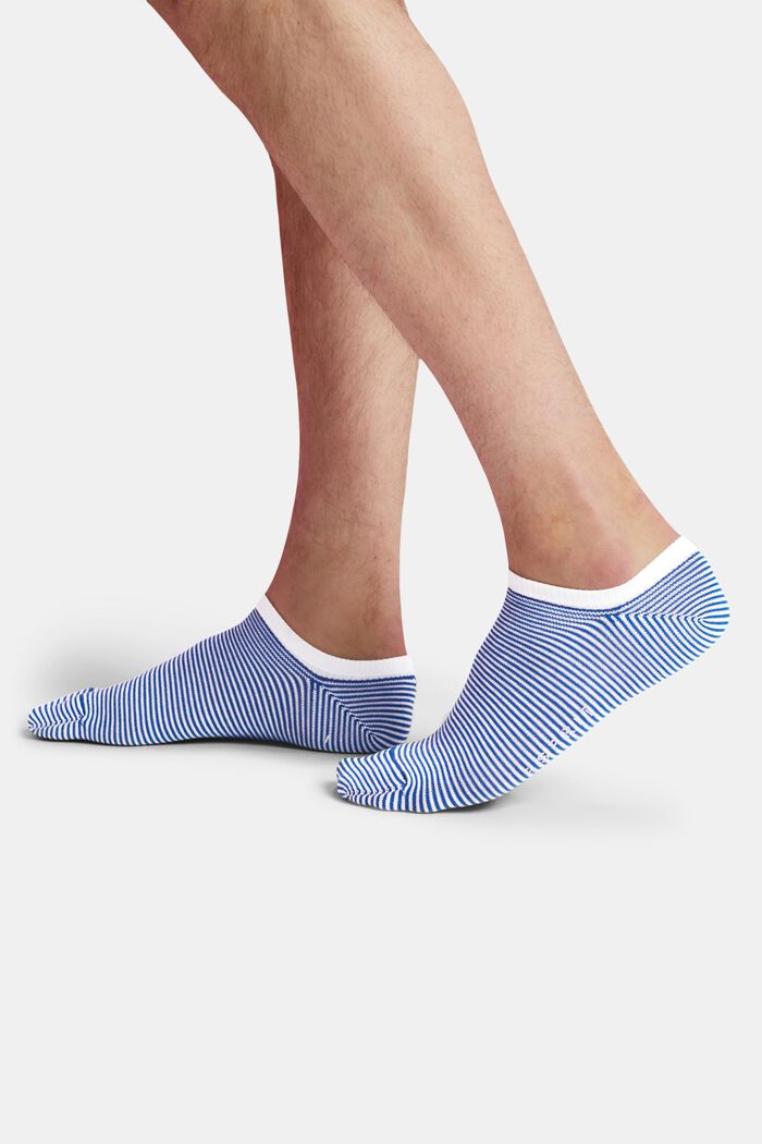 Proužkované kotníkové ponožky, 2 páry v balení, BLUE/BLACK, detail image number 1