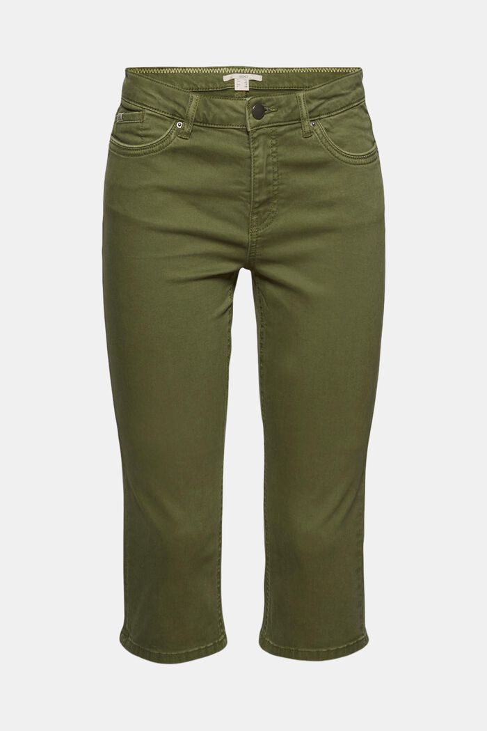Capri kalhoty z bio bavlny, KHAKI GREEN, detail image number 7