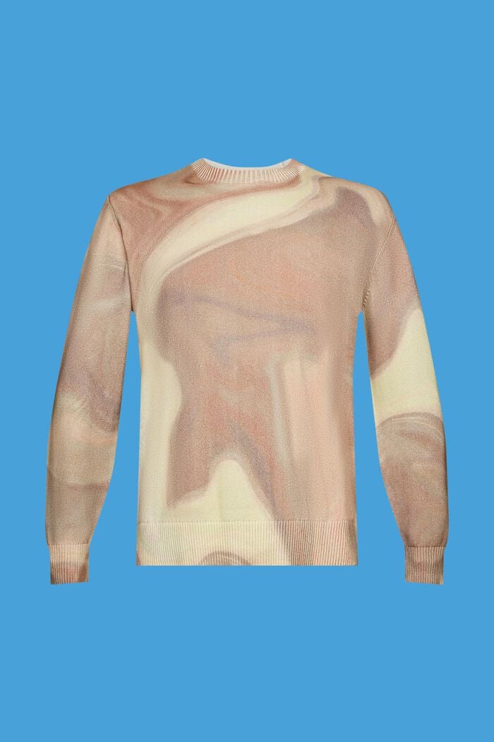 Tkaný bavlněný pulovr se vzorem po celé ploše, LIGHT TAUPE, detail image number 6