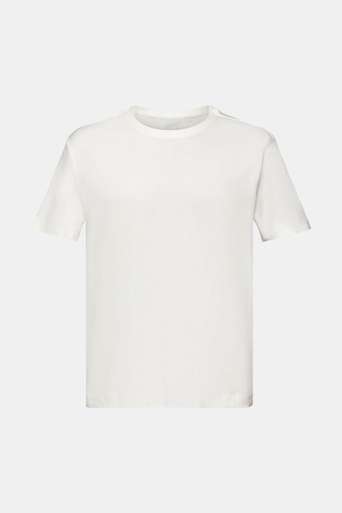 Tričko ze směsi bavlny a lnu, OFF WHITE, detail image number 5