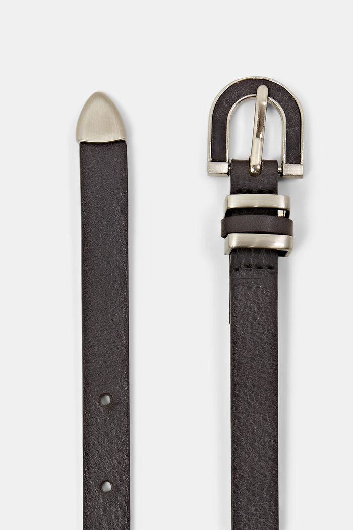 Úzký kožený pásek, DARK GREY, detail image number 1