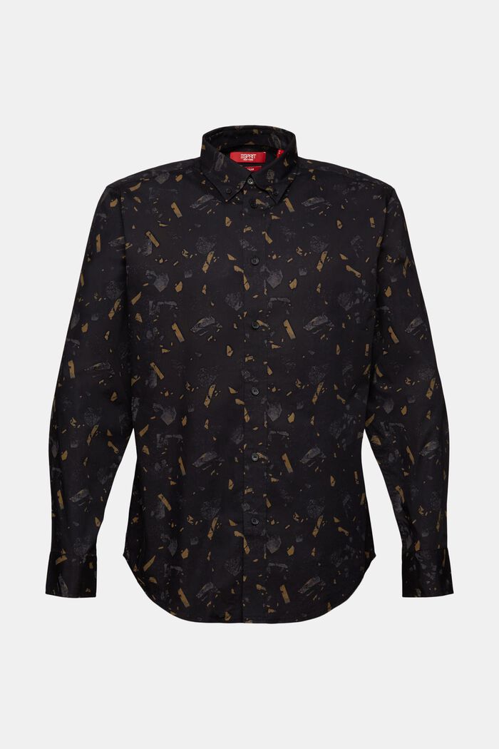 Bavlněná košile se vzorem, BLACK, detail image number 6