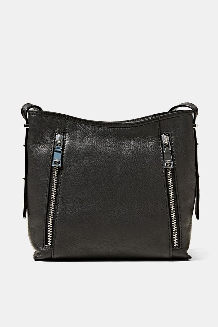 Kožená taška přes rameno, BLACK, detail image number 0