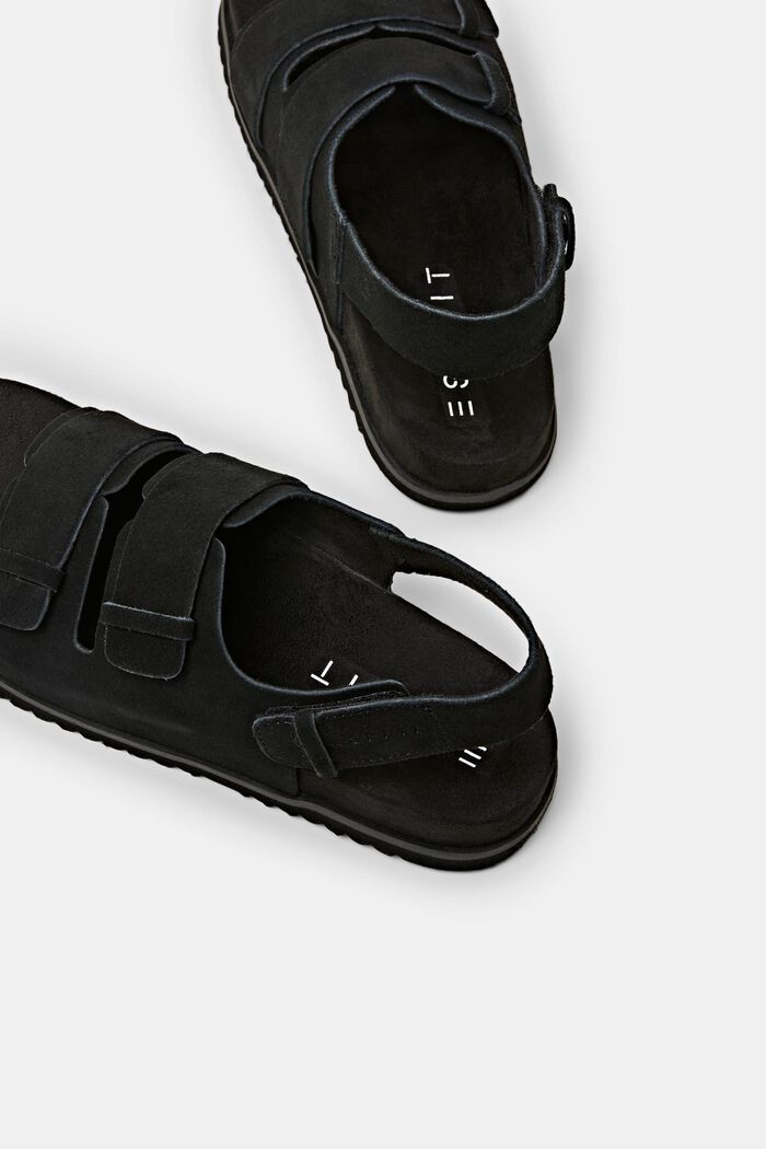 Semišové kožené sandály, BLACK, detail image number 4