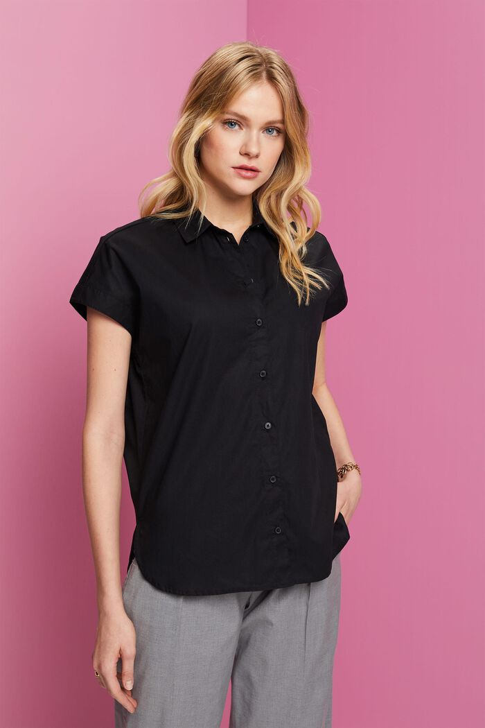 Košilová halenka ze 100% bavlny, BLACK, detail image number 0