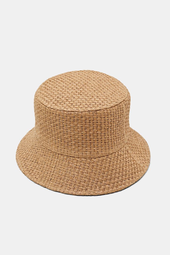 Klobouk bucket hat s košíkovou vazbou, CAMEL, detail image number 0