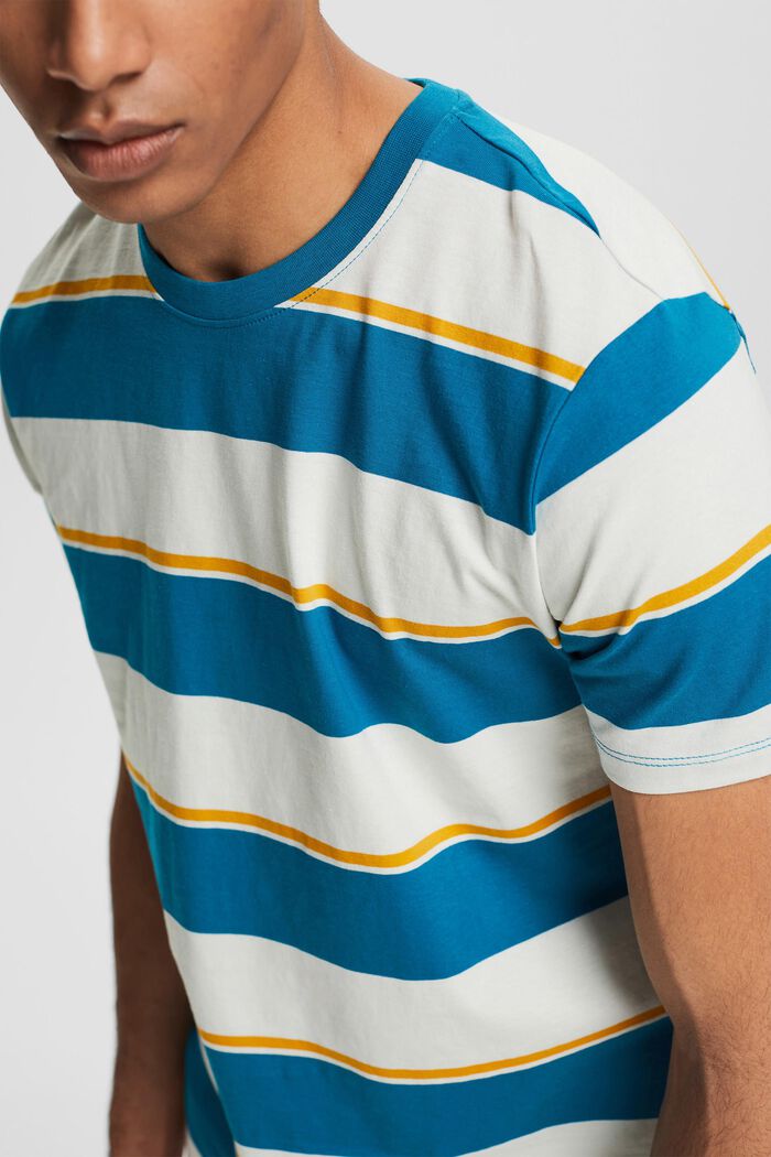 Žerzejové tričko s pruhovaným vzorem, TEAL BLUE, detail image number 1