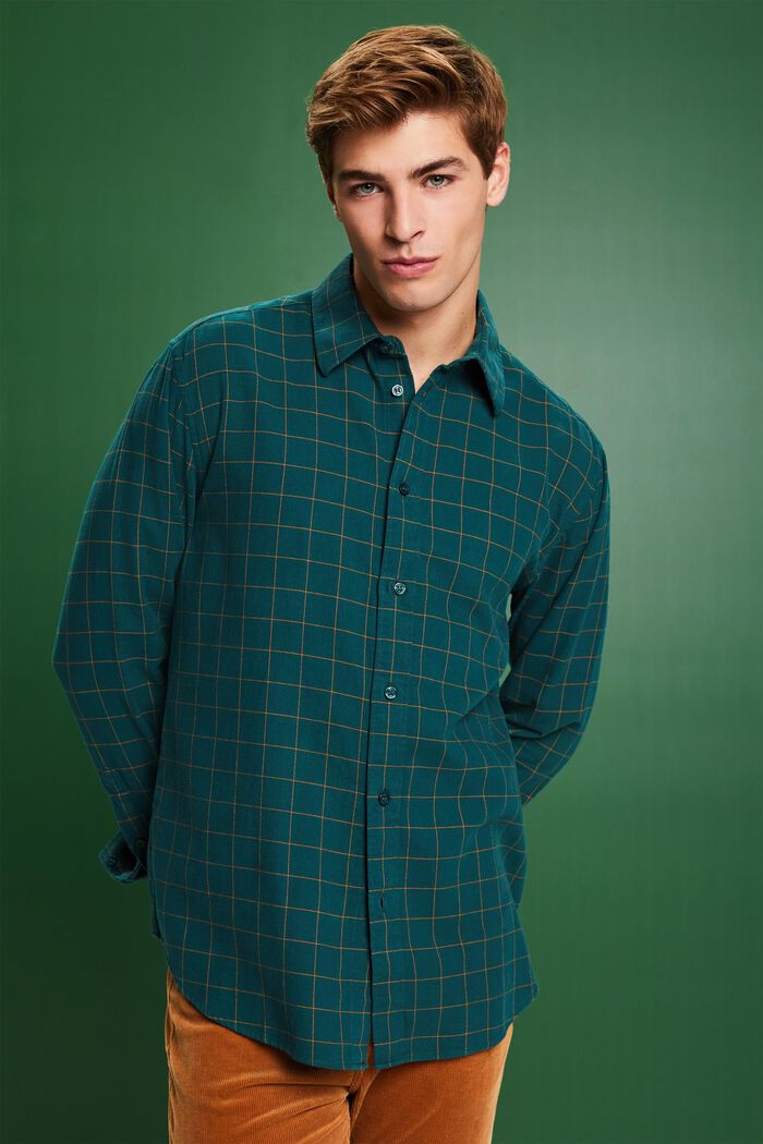 Flanelová károvaná košile, střih Regular Fit, EMERALD GREEN, detail image number 0