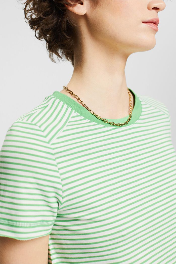 Proužkované bavlněné tričko, GREEN, detail image number 2