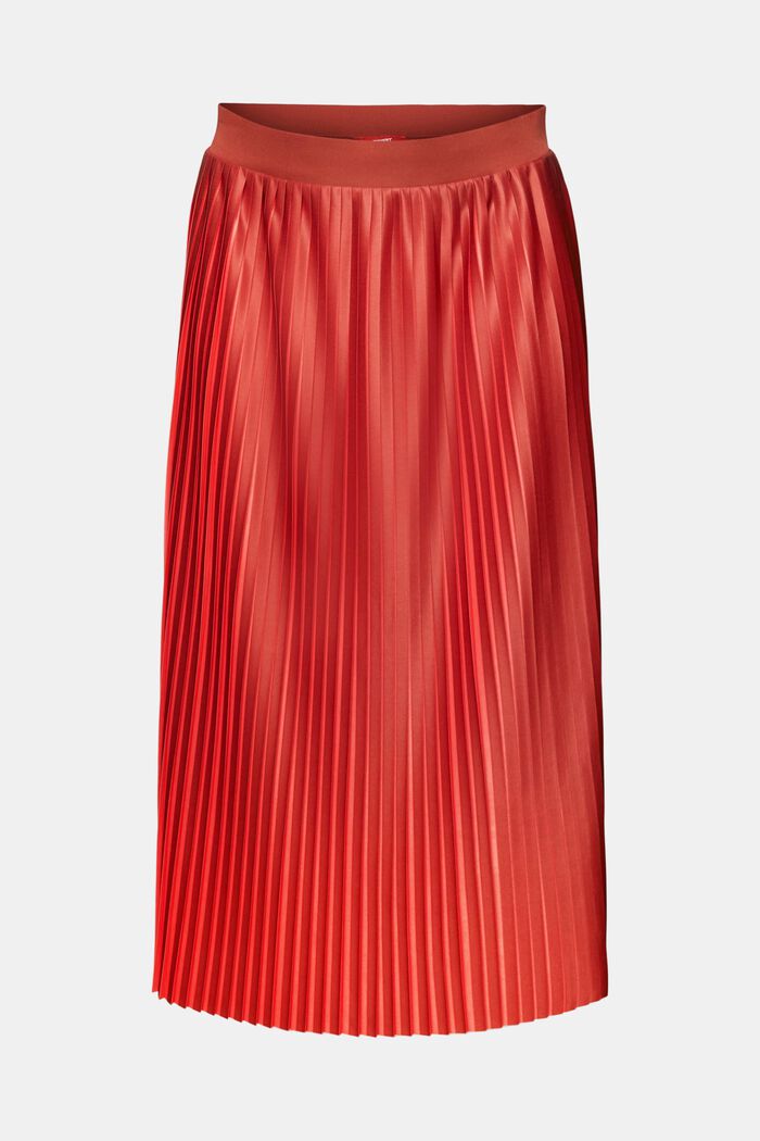 Dvoubarevná žerzejová sukně s plisovanými sklady, TERRACOTTA, detail image number 7