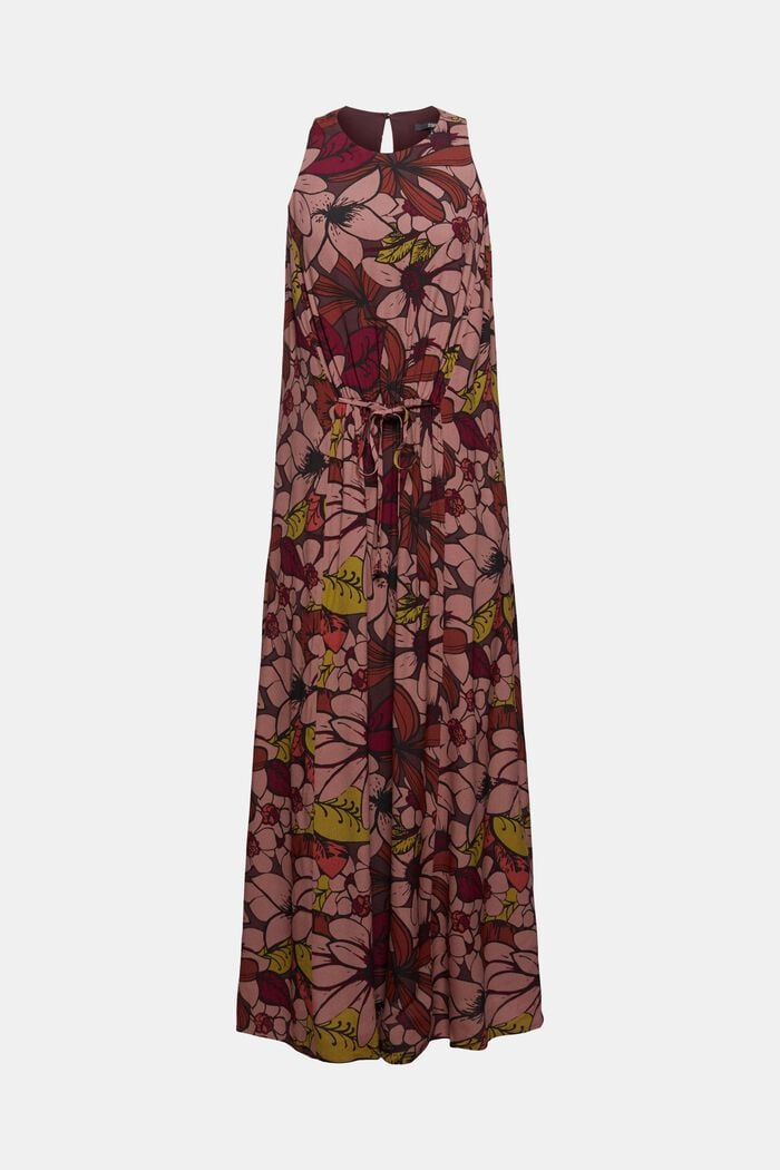 Květinové maxi šaty s materiálem LENZING™ ECOVERO™, TERRACOTTA, detail image number 6
