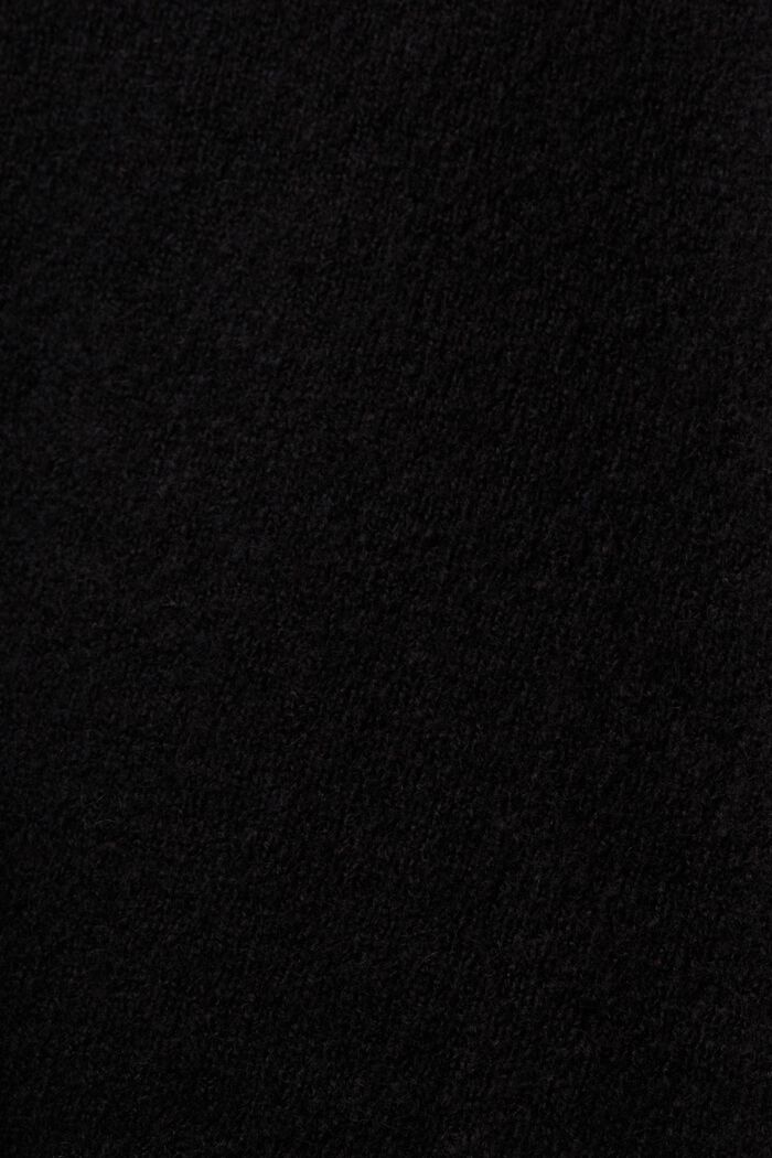 Pulovr se špičatým výstřihem, ze směsi s vlnou, BLACK, detail image number 5