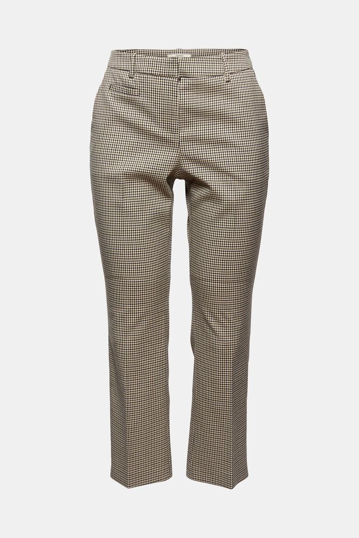 Zkrácené kalhoty se vzorem kohoutí stopy, s rozšířenými nohavicemi, DARK KHAKI, detail image number 7