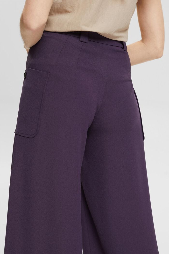 Kalhoty se zkrácenými širokými nohavicemi, DARK PURPLE, detail image number 3