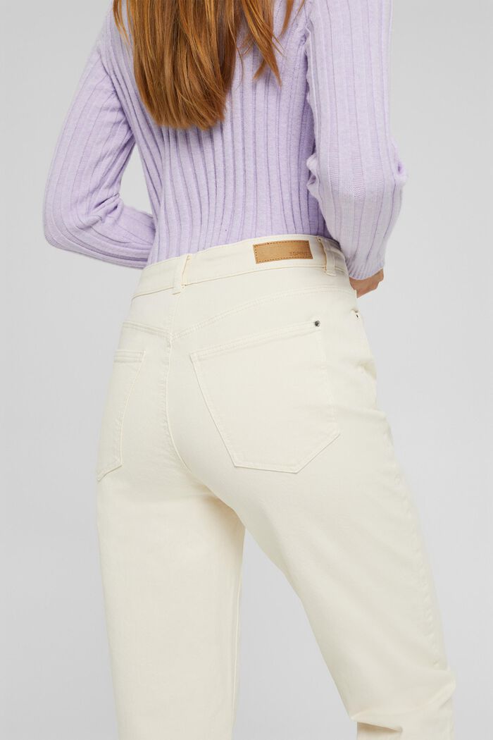 Kalhoty Mom, z bio bavlny, OFF WHITE, detail image number 5