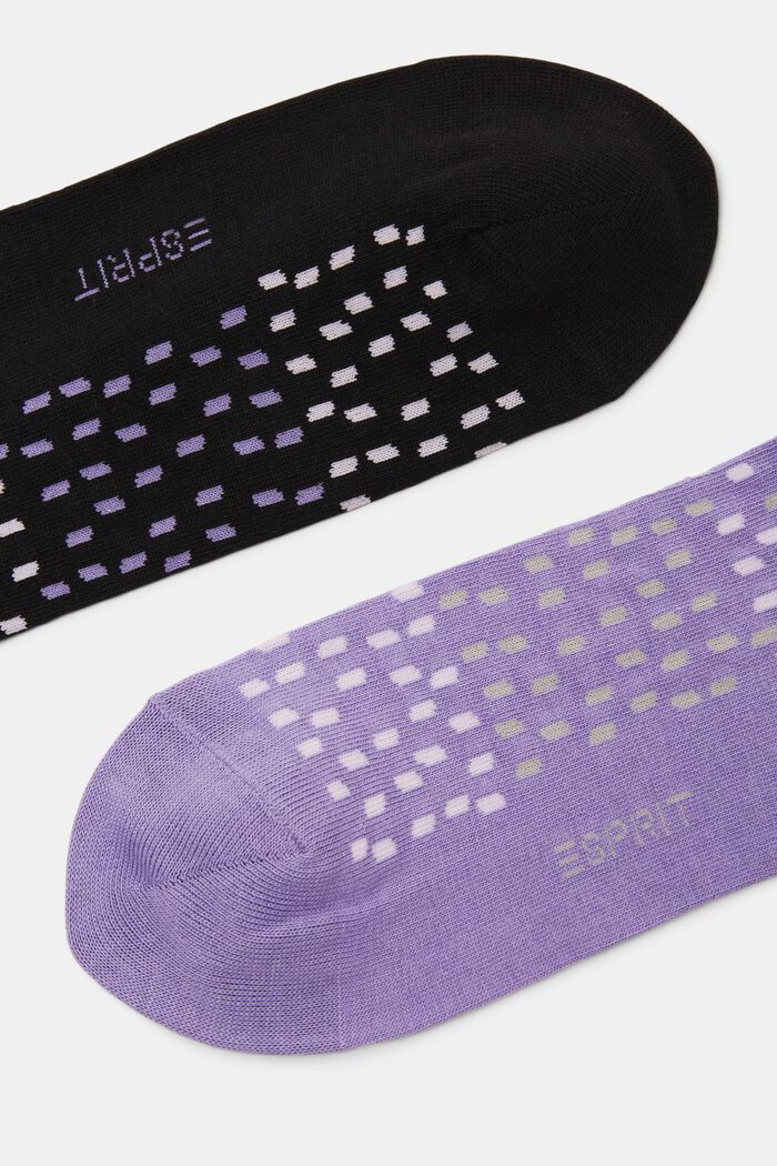 2 páry ponožek s puntíkovaným vzorem, bio bavlna, LILAC/BLACK, detail image number 2