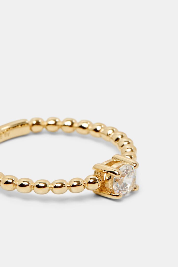 Prsten se zirkony, sterlingové stříbro, GOLD, detail image number 1