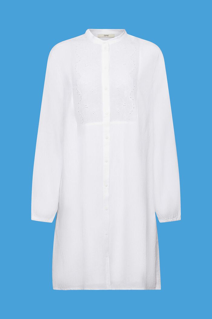 Vyšívané tričkové šaty, WHITE, detail image number 6