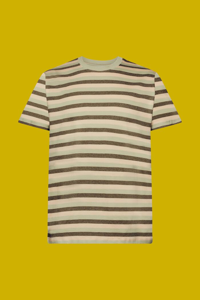 Pruhované tričko z bavlněného žerzeje, LIGHT GREEN, detail image number 6