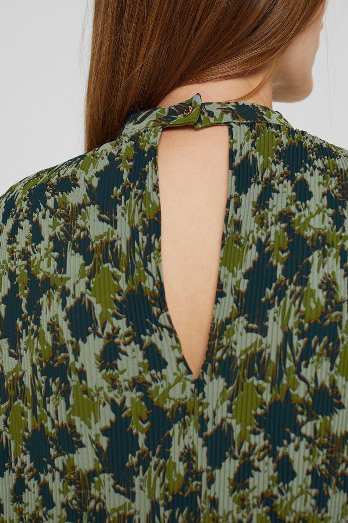 Z recyklovaného materiálu: plisované šaty s potiskem, DUSTY GREEN, detail image number 3