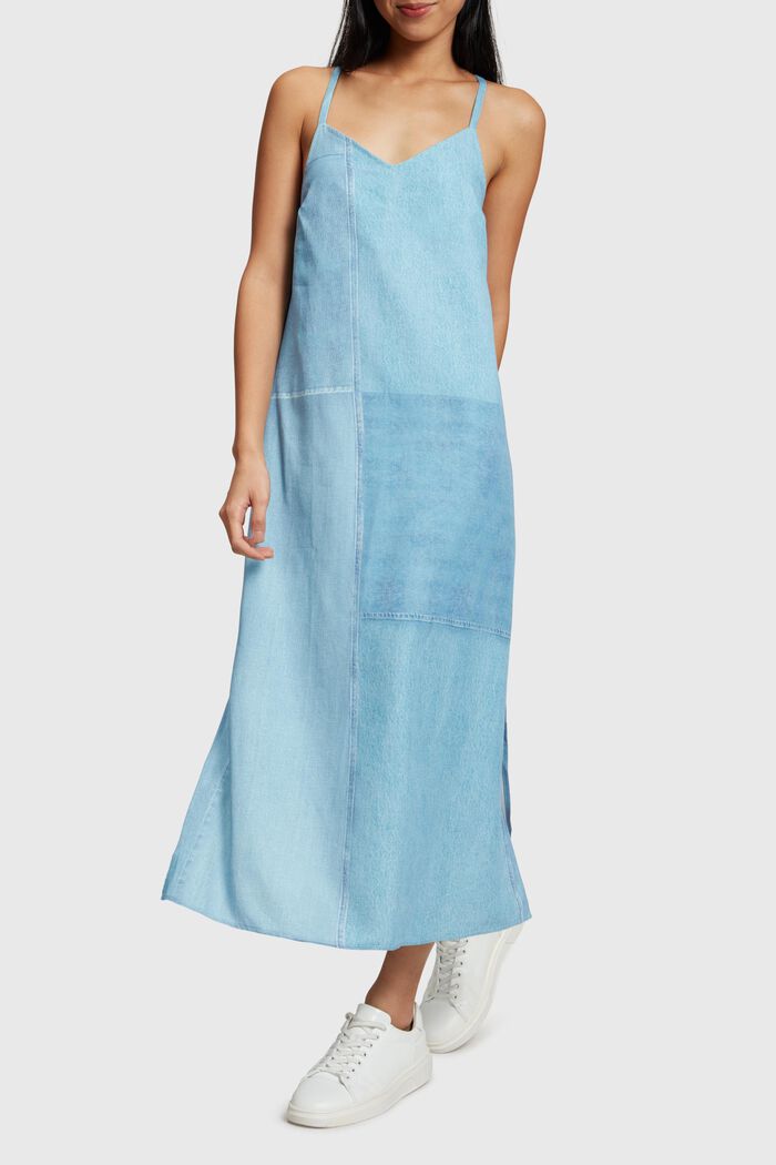 Šaty slip dress s potiskem džínoviny po celé ploše, BLUE MEDIUM WASHED, detail image number 0