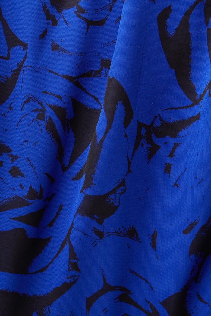Potištěné šifonové midi šaty s odhalenými rameny, BRIGHT BLUE, detail image number 5