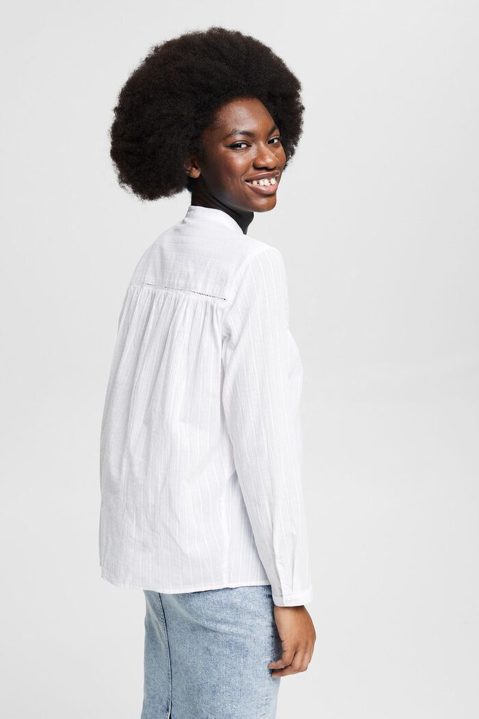 Košilová halenka ze 100% bavlny, WHITE, detail image number 3