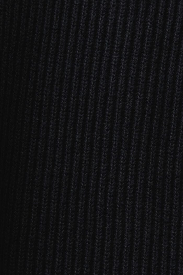 Žebrovaný pletený kardigan se špičatým výstřihem, BLACK, detail image number 4
