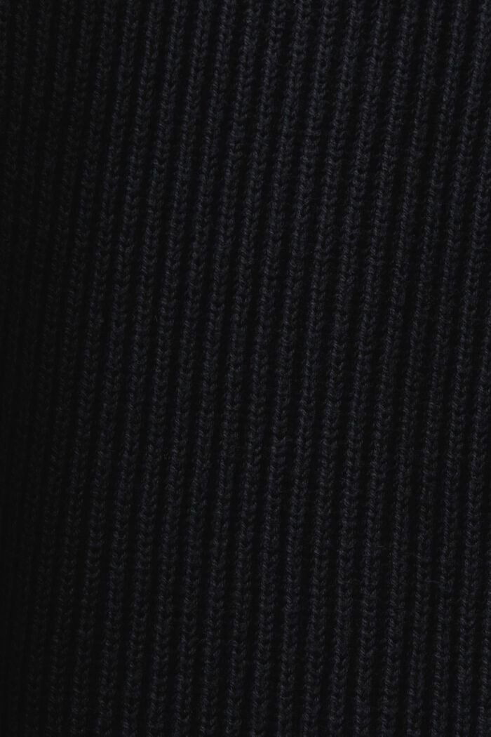Žebrovaný pletený kardigan se špičatým výstřihem, BLACK, detail image number 4