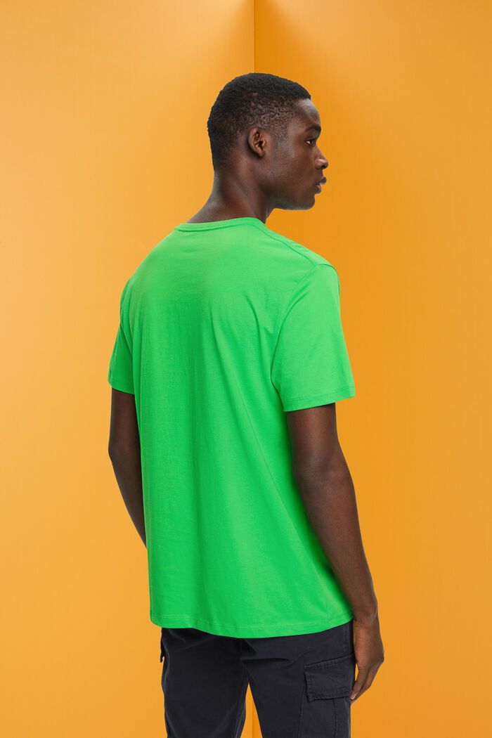 Bavlněné tričko s potiskem na předním dílu, GREEN, detail image number 3