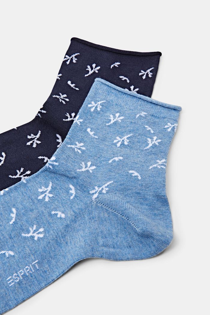 Bavlněné ponožky s potiskem, 2 páry v balení, NAVY/BLUE, detail image number 2