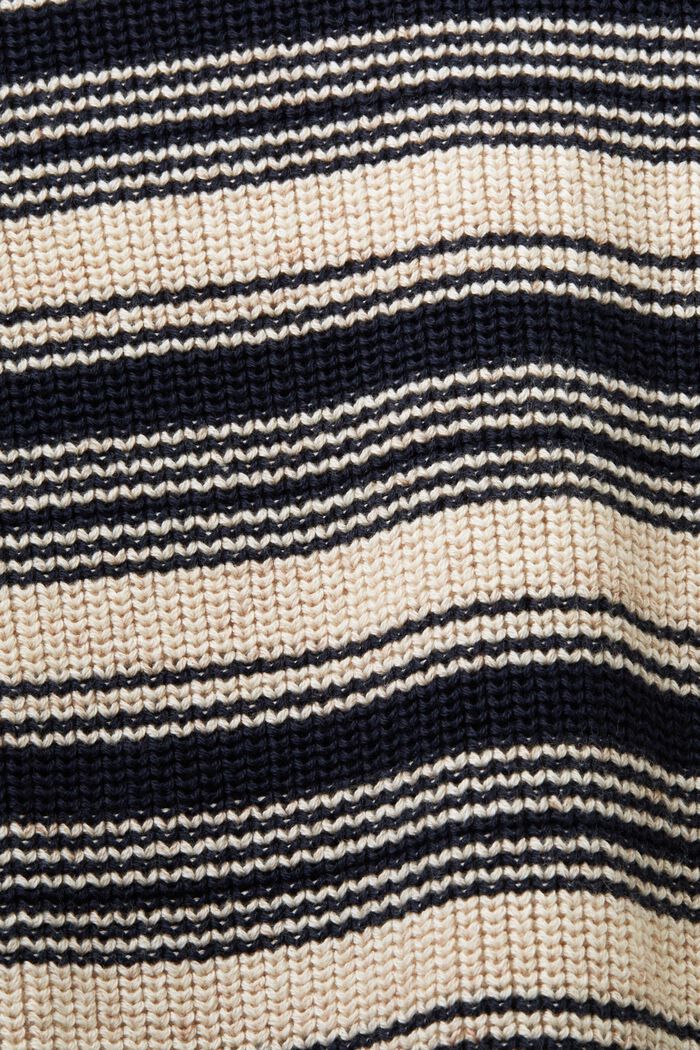 Pruhovaný pulovr s kulatým výstřihem, 100 % bavlna, NAVY, detail image number 5