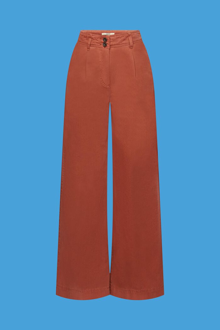 Chino kalhoty se širokými nohavicemi, RUST BROWN, detail image number 7