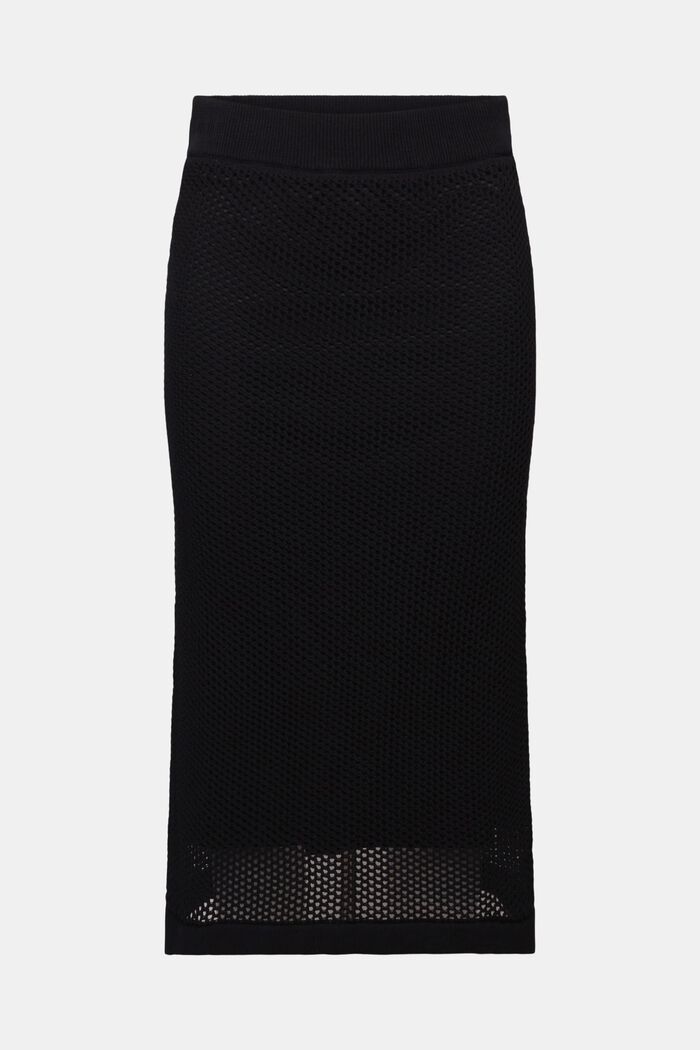 Pouzdrová midi sukně ze síťoviny, BLACK, detail image number 5