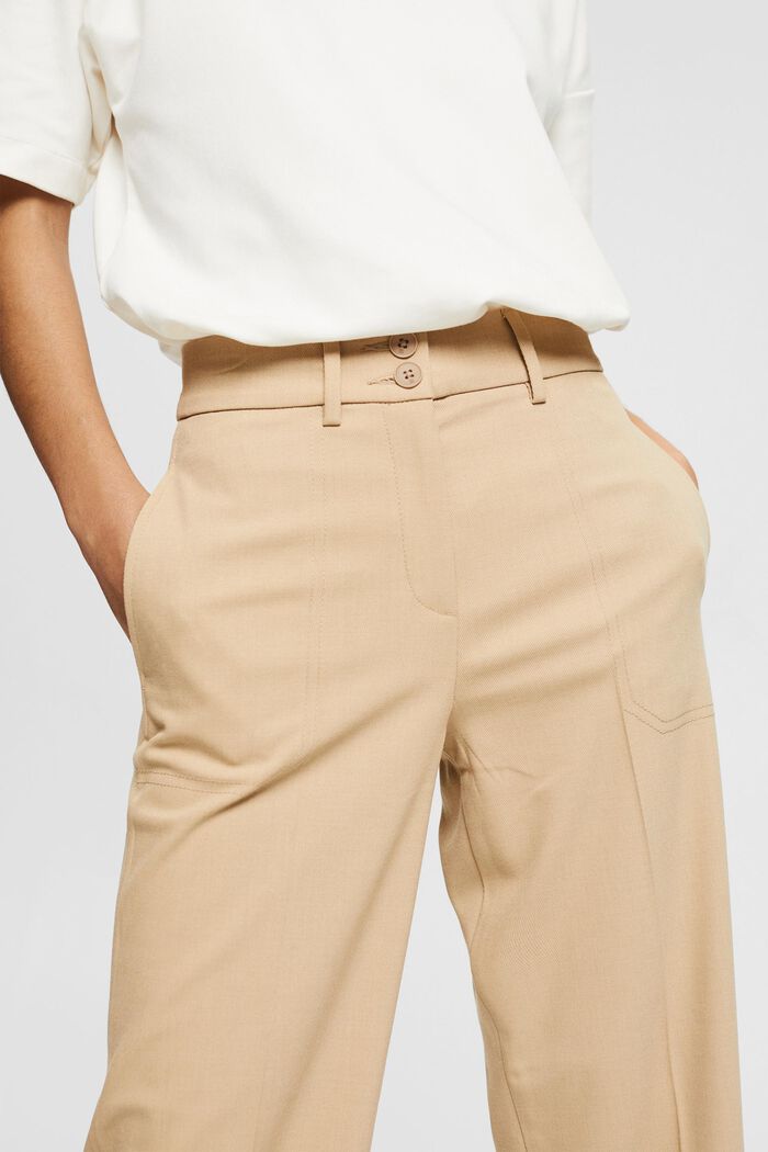 Látkové kalhoty se zkrácenými nohavicemi, CAMEL, detail image number 2