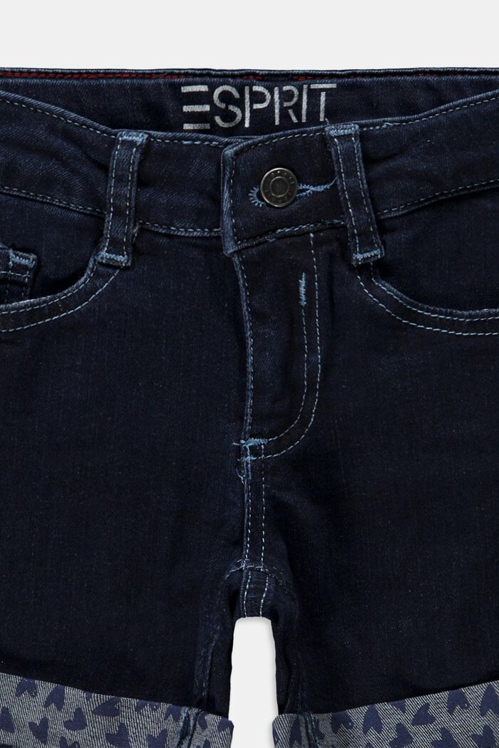 Z recyklovaného materiálu: džínové šortky s variabilním pasem, BLUE DARK WASHED, detail image number 2