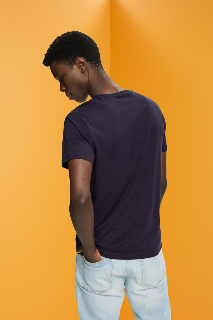 Bavlněné tričko s kontrastním pruhem, NAVY, detail image number 3