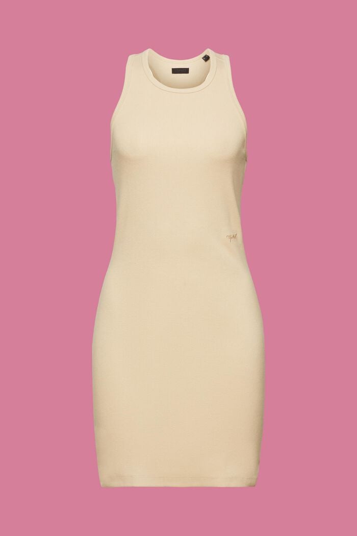 Žebrové žerzejové šaty, SAND, detail image number 7
