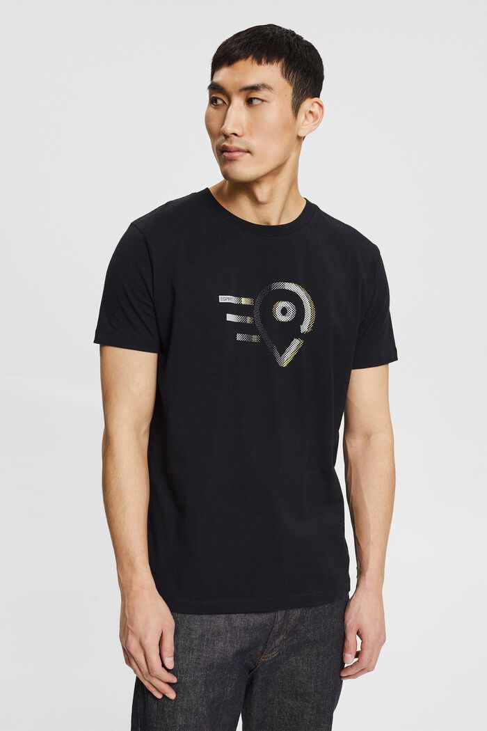 Žerzejové tričko s potiskem, bio bavlna, BLACK, detail image number 0