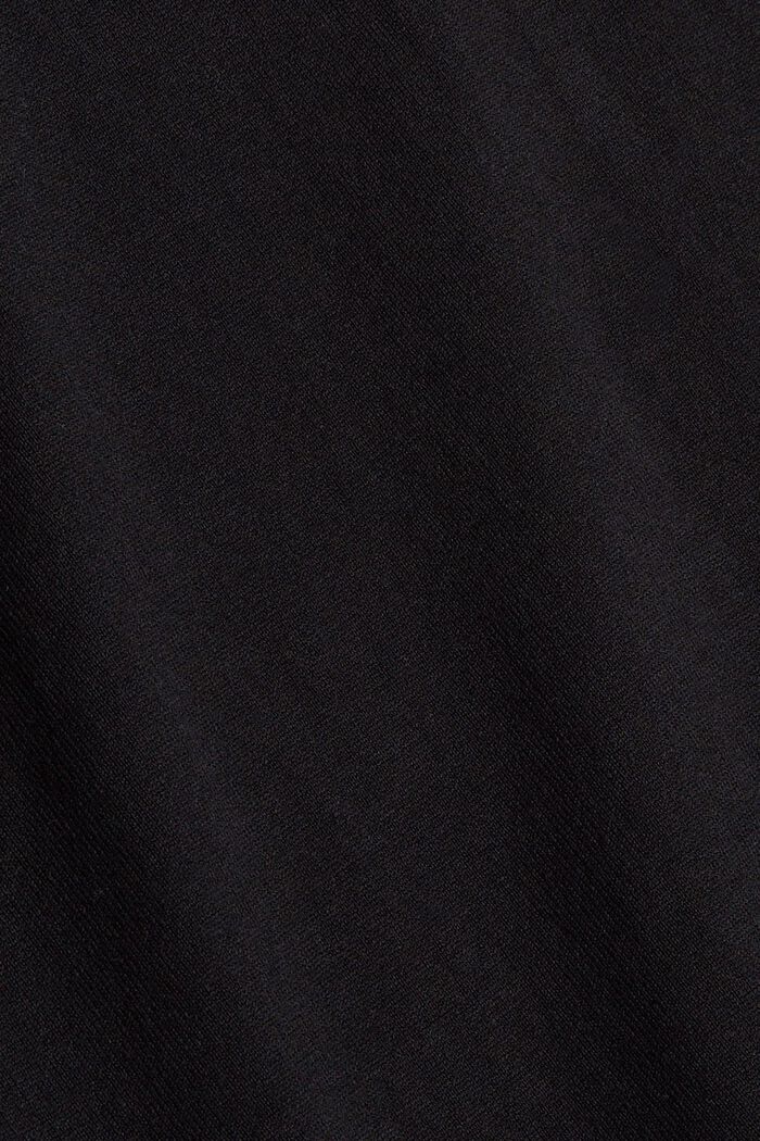 Pletené šaty ve stylu polokošile, směs s bavlnou, BLACK, detail image number 0