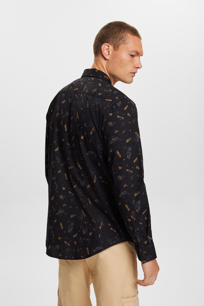 Bavlněná košile se vzorem, BLACK, detail image number 4