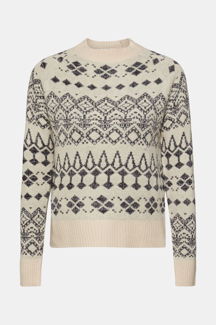 Žakárový pulovr se třpytivým efektem, BEIGE, detail image number 6