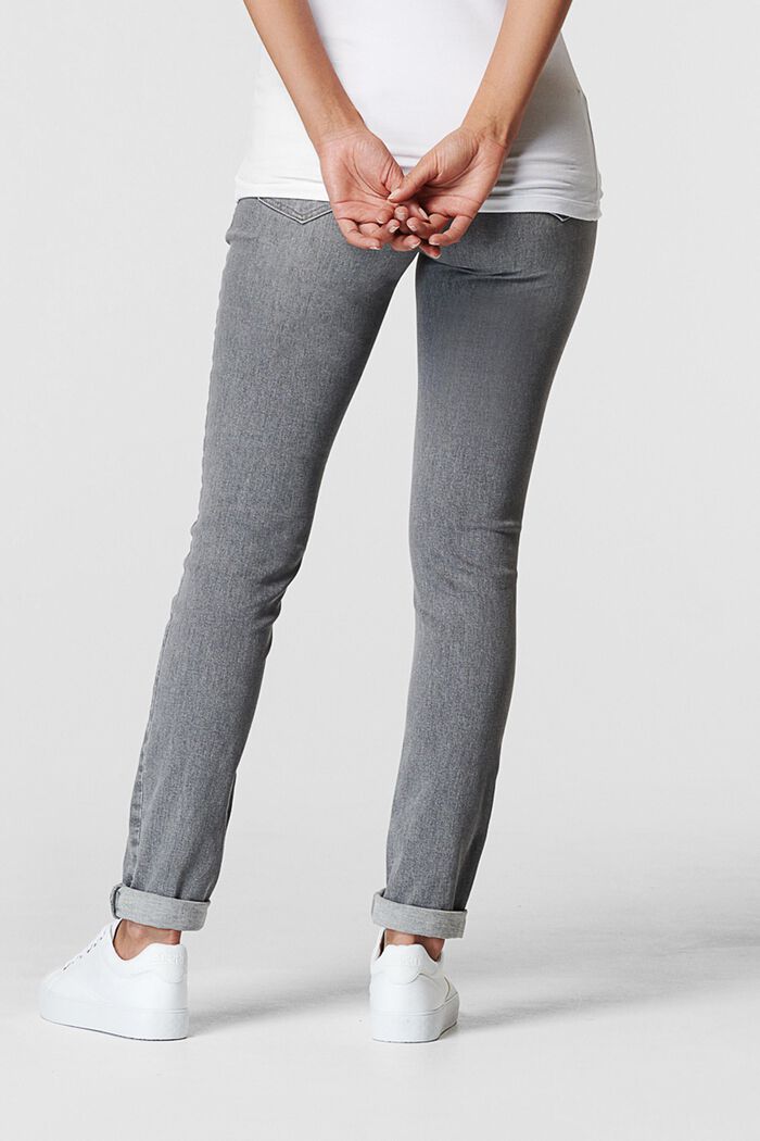 Strečové džíny s pásem nad bříško, GREY DENIM, detail image number 1