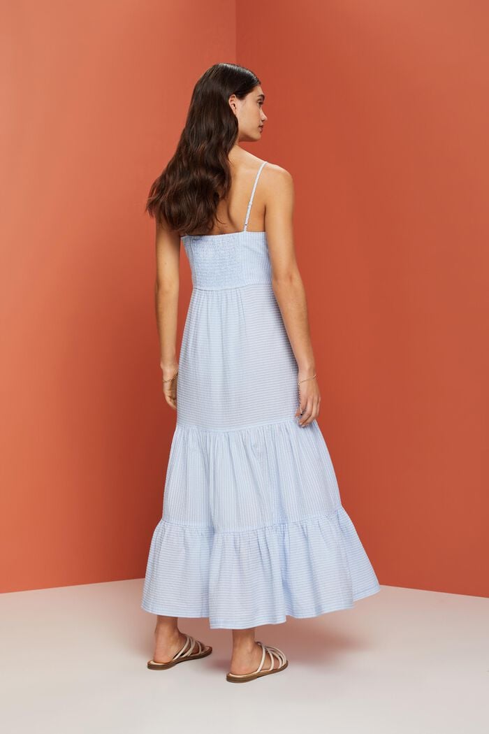 Stupňovité maxi šaty s knoflíky na předním dílu, LIGHT BLUE, detail image number 3