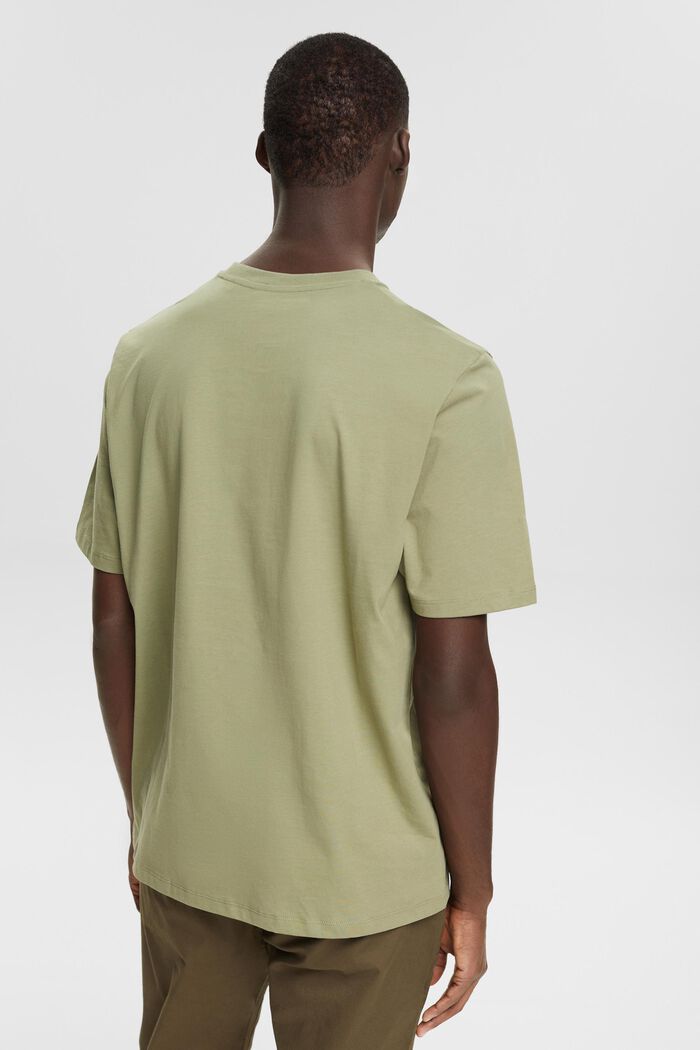 Žerzejové tričko, 100 % bavlna, LIGHT KHAKI, detail image number 3