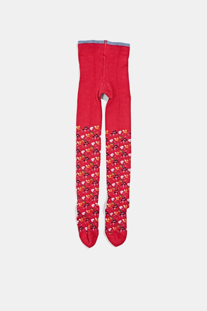 Pletené punčochové kalhoty ze směsi s bio bavlnou, RED, overview
