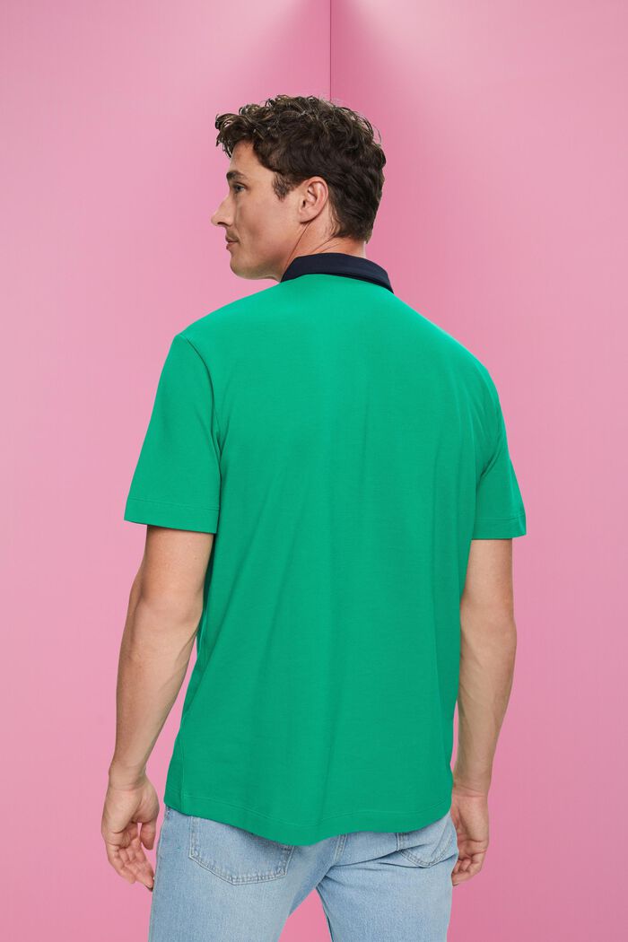 Polo tričko z bavlněného piké, GREEN, detail image number 3